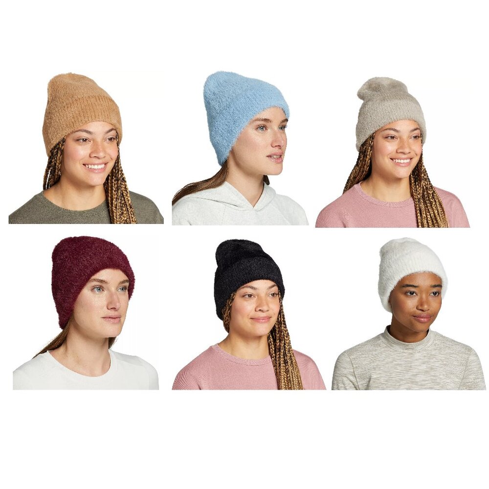 NWT Alpine Design Women's Fluffy Beanie Winter Hat One Size Colors Black UA300